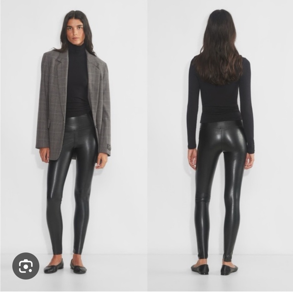 Aritzia Black Leather Look Leggings - Picture 2 of 6